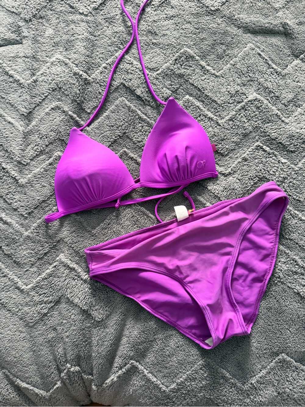 Women's Purple Halter Bikini Set - Classic Two-Piece Swimwear